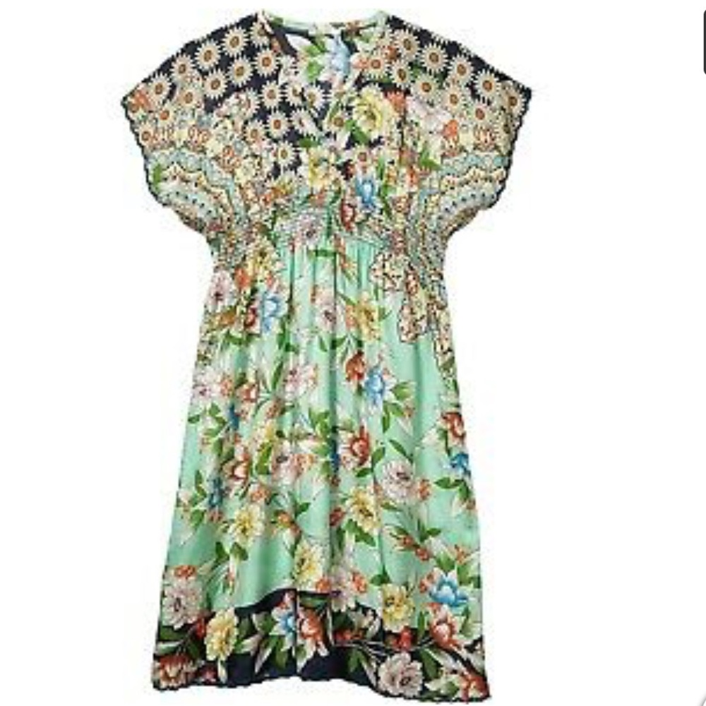 NWOT Jonny Was Viridis Silk Dress XS